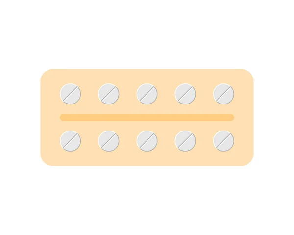 Medicina comprimidos cápsulas blister para a doença e tratamento da dor. Medicamento comprimido pacote de vitamina antibiótico aspirina. Ilustração vetorial da embalagem de medicamentos isolada sobre fundo branco — Vetor de Stock