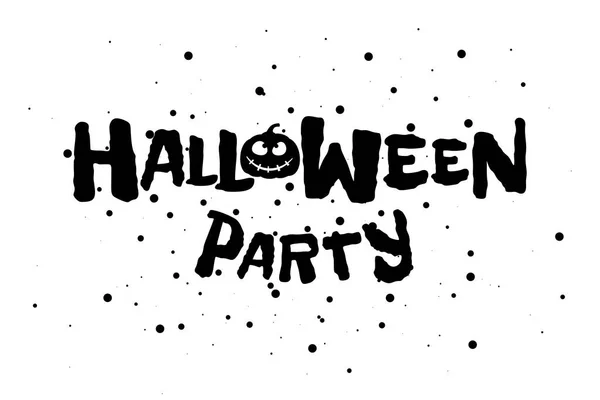 Boldog halloween party ijesztő ünnep szöveg banner Jack O Lantern kísérteties sütőtök. Vektor üdvözlőkártya betűkkel design sablon meghívó illusztráció — Stock Vector