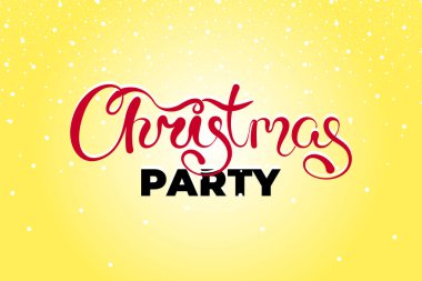 Mutlu Noel Partisi metin el calligraphic harf tasarımı çizilmiş. Mutlu Yıllar tatili twist tipografi tebrik hediye afişi. Xmas kaligrafi yazı tipi sarı afiş. Vektör çizimi