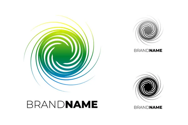 Das ursprüngliche abstrakte Firmenlogo. Design des Corporate Identity Logos. Circle Energy Swirl Rotation Markensymbol Konzept. Bunte Vektorsymbol-Illustration — Stockvektor
