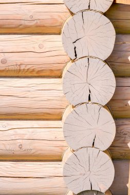 Günlüğündeki ahşap bir ev inşaatı. Ekolojik ev. Yeni teknolojileri İnşaat.