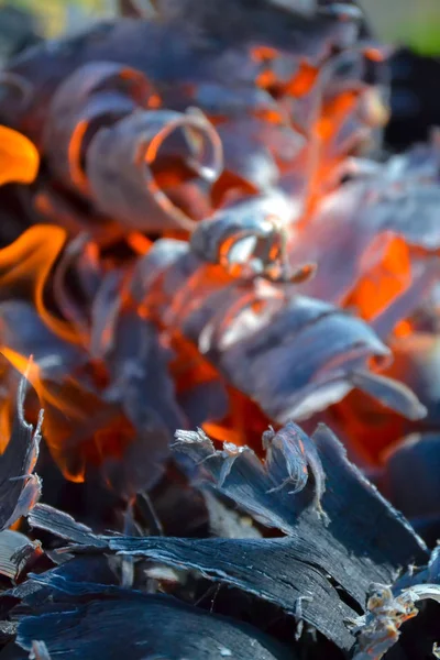 Abstracte Achtergrond Van Vuur Kolen Vlammen Draaiende Elementen Voor Ash — Stockfoto