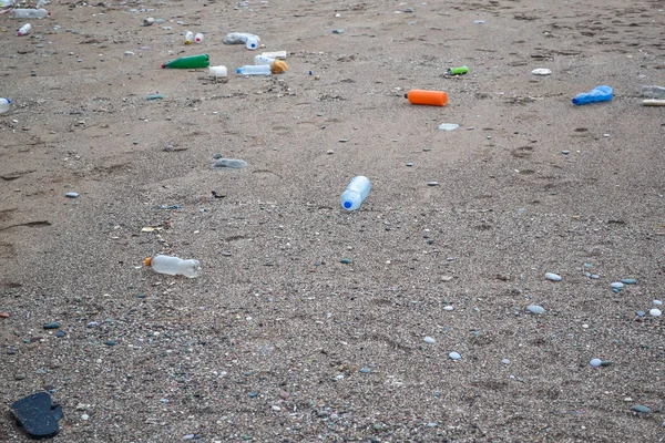 Garbage Carried Storm Beach Ecology Pollution Sea — Stock Photo, Image