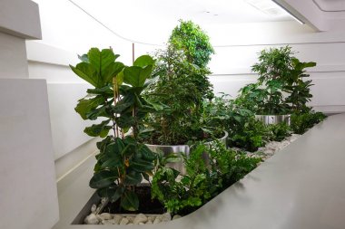 Kapalı tesisler ile modern iç tasarım.