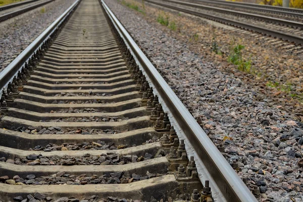 Railway junction, railway tracks, high-speed railway. Autumn — Stock Photo, Image