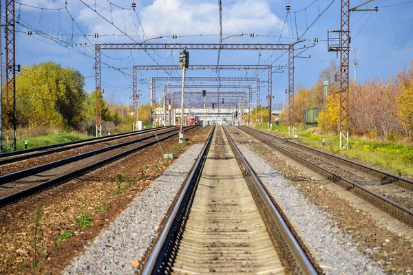 Railway pointwork, railway tracks, high-speed rail — Stock Photo, Image