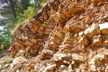Doku kaya. Büyük kayalar kaya pul pul.