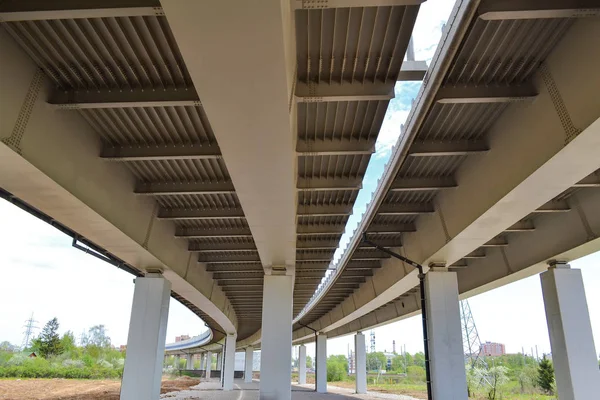 Iron construction road viaduct close-up — Stock Photo, Image