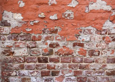 eski tuğla duvar dokusu arka plan aşınmış boya ile