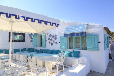 Turkuaz restoranda güzel Datca, Mugla, Turkey