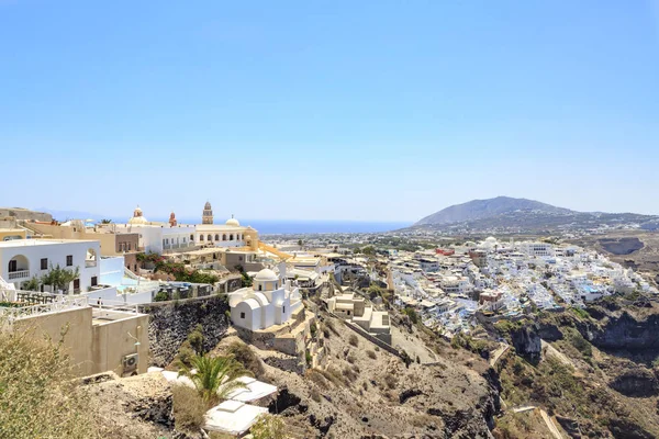Panoráma Města Thira Během Dne Santorini Řecko — Stock fotografie