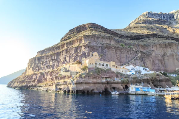 Fira Angolo Porto Nella Città Fira Isola Santorini Grecia — Foto Stock