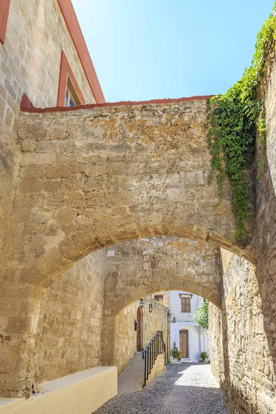 Arches Historical Streets Old Town Rhodes Rhodes Dodecanese Greece — Stock Photo, Image