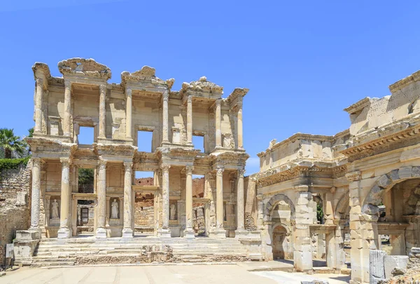 Biblioteca Celso Nella Città Antica Efeso Smirne Turchia — Foto Stock