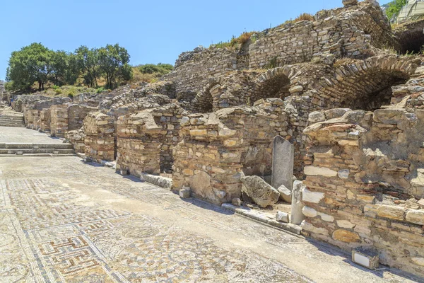 Mosaiken Vor Reihenhäusern Ephesus Izmir Türkei — Stockfoto