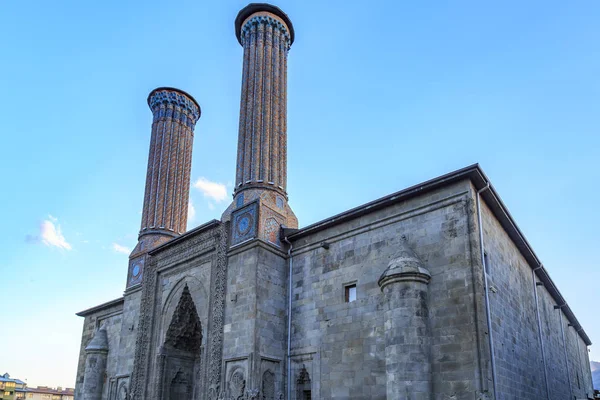 Historical Cifte Minareli Medresesi Medieval School Front Erzurum Turkey — Stock Photo, Image