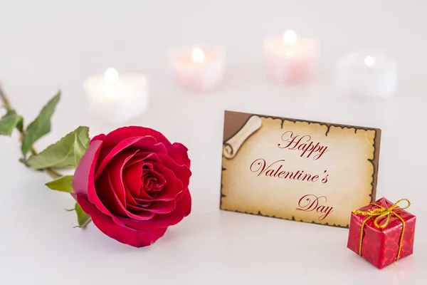 Tarjeta Felicitación Con Texto Del Día San Valentín Una Sola —  Fotos de Stock