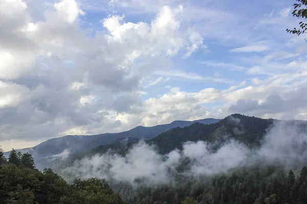 Rökiga berg med dimma i North Carolina, Usa — Stockfoto