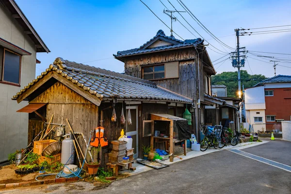 Dřevěný historický rezidenční dům, ostrov Óšima, Kagawa, — Stock fotografie