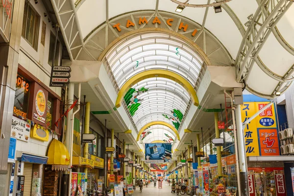 Tamachi arcade utcai belvárosában, Takamatsu, Kagawa, Japán — Stock Fotó