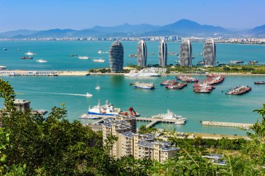 Phoenix Adası'nın havadan görünümü, Hainan Adası, Çin