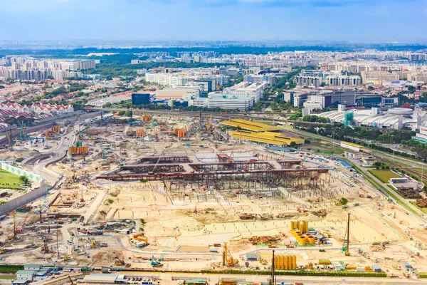 Luchtfoto van het bouw gebied in Oost-Singapore — Stockfoto