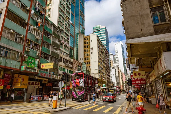 Stock image Tram bus, Sai Ying Pun area, Hong Kong, China