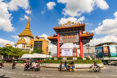 Bangkok, Tayland Çin Mahallesi kapısı. Çeviri: 