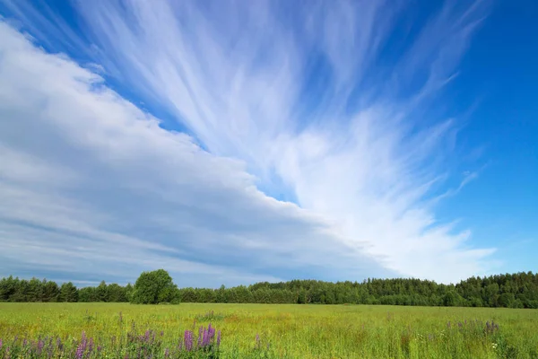 Bel cielo blu con nuvole bianche fantasia — Foto Stock