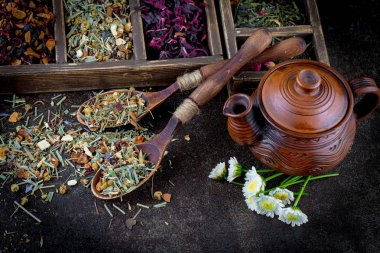 Eski arka plan üzerinde çay