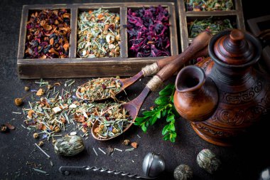 Eski arka plan üzerinde çay