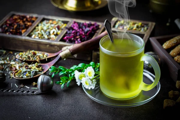 Чай Старом Фоне — стоковое фото