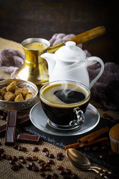 Black Coffee Old Background — Stock Photo, Image