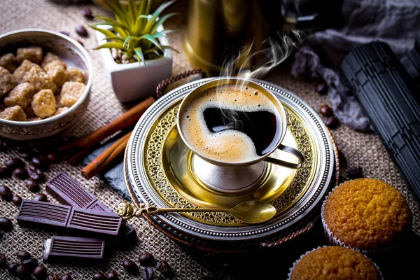 Black Coffee Old Background — Stock Photo, Image