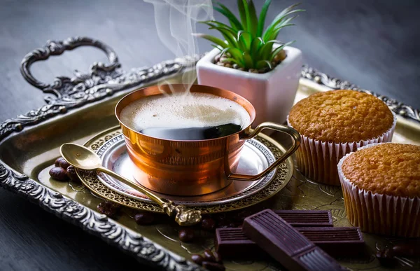 Black Coffee Old Background — Stock Photo, Image