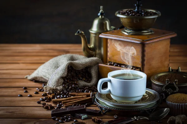 Caffè Nero Sfondo Vecchio — Foto Stock