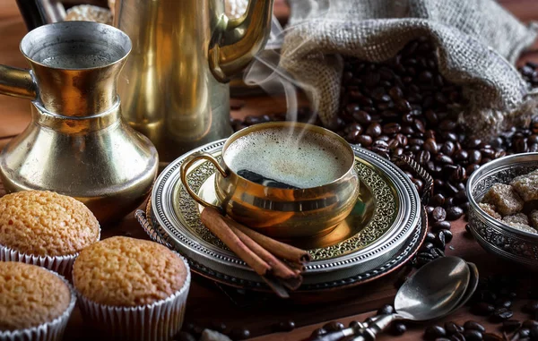 Zwarte Koffie Oude Achtergrond — Stockfoto