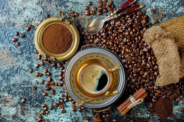 Svart Kaffe Gamla Bakgrund — Stockfoto