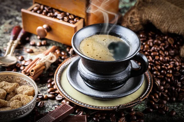 Black Coffee Old Background — Stock Photo, Image