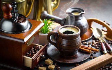 Eski arka plan üzerinde kahve siyah