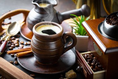 Eski arka plan üzerinde kahve siyah