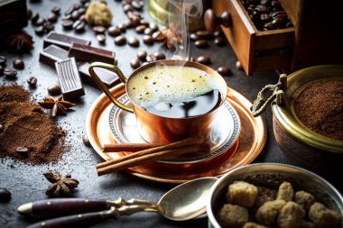 Eski arka plan üzerinde kahve siyah