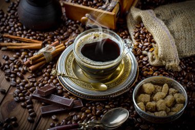 Eski arka plan üzerinde kahve siyah