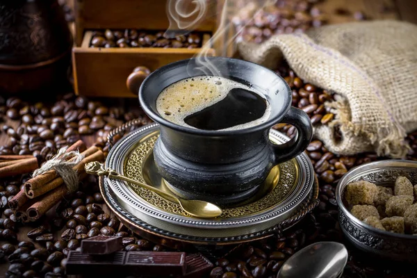 Caffè Nero Sfondo Vecchio — Foto Stock