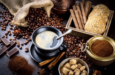 Eski arka plan üzerinde kahve siyah