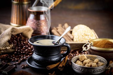 Eski arka plan üzerinde kahve siyah