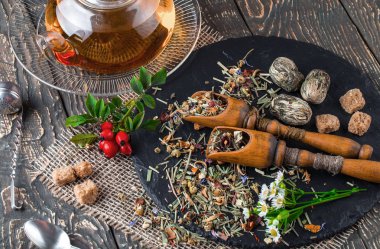 Eski arka plan üzerinde çay