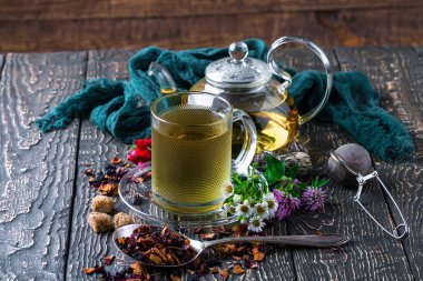 Eski arka plan üzerinde çay