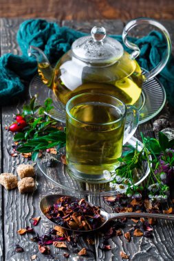 Eski arka plan üzerinde çay