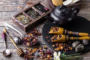 Eski arka plan üzerinde çay